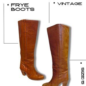 Frye Vintage Tan Leather Knee High Boots Size 5